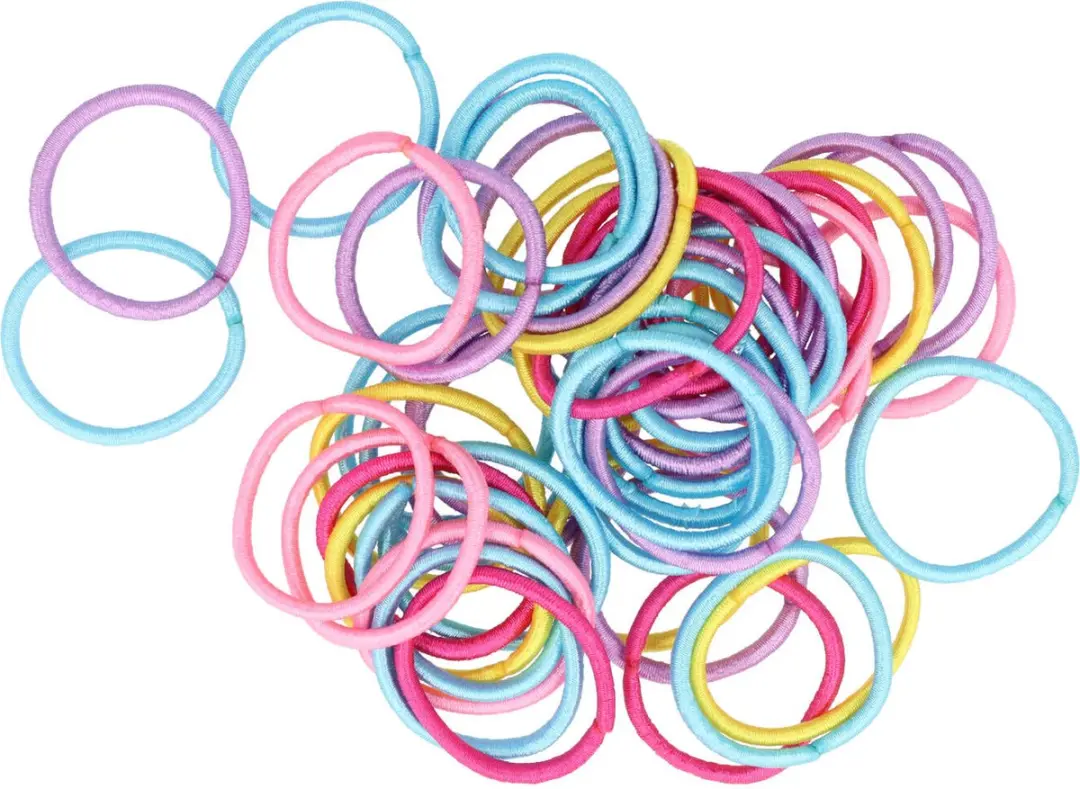 Haarsoires Mini Haarelastiekjes 2cm - 24 Stuks - Roze/Blauw/Geel/Paars