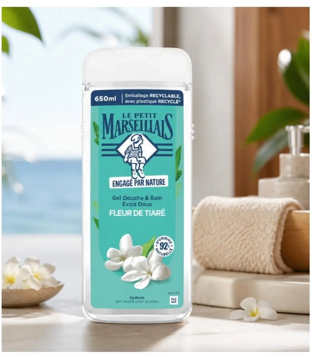 Le Petit Marseillais Fleur de Tiaré Bad- en Douchegel 650ml - afbeelding 5 van 6