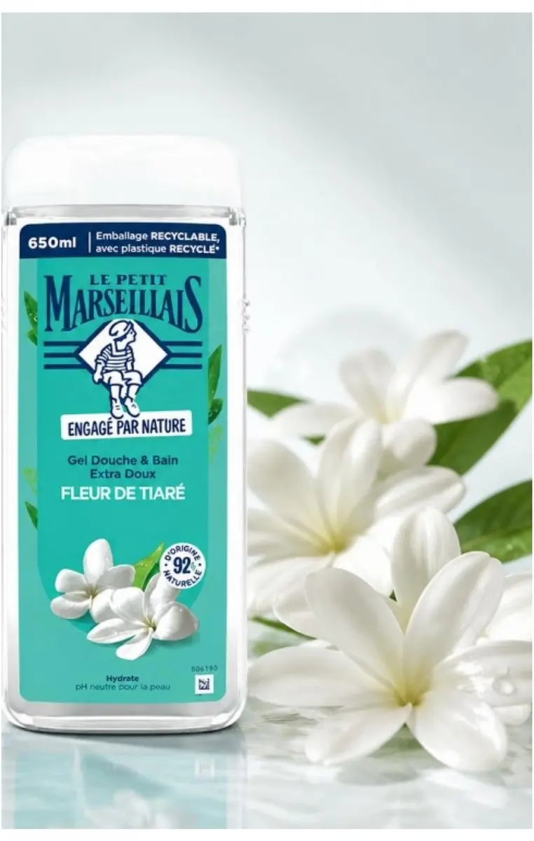 Le Petit Marseillais Fleur de Tiaré Bad- en Douchegel 650ml - afbeelding 6 van 6