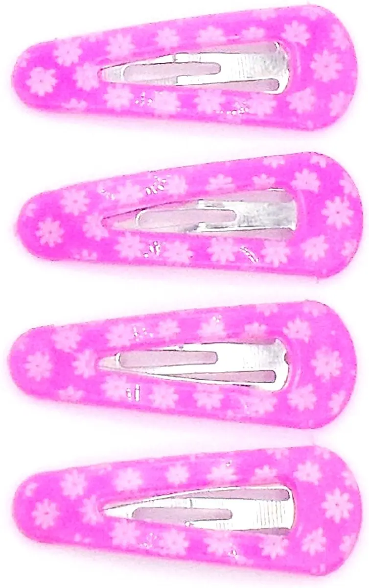 Hairmode Klik-Klak Haarspeldjes Roze Bloemetjes