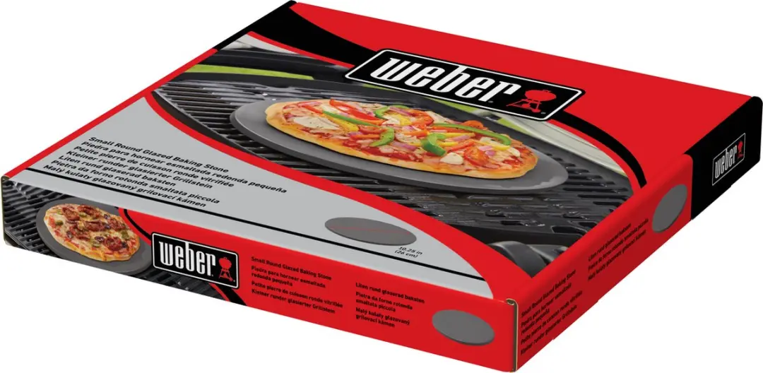 Weber Geglazuurde Pizzasteen Ø 26cm - Zwart