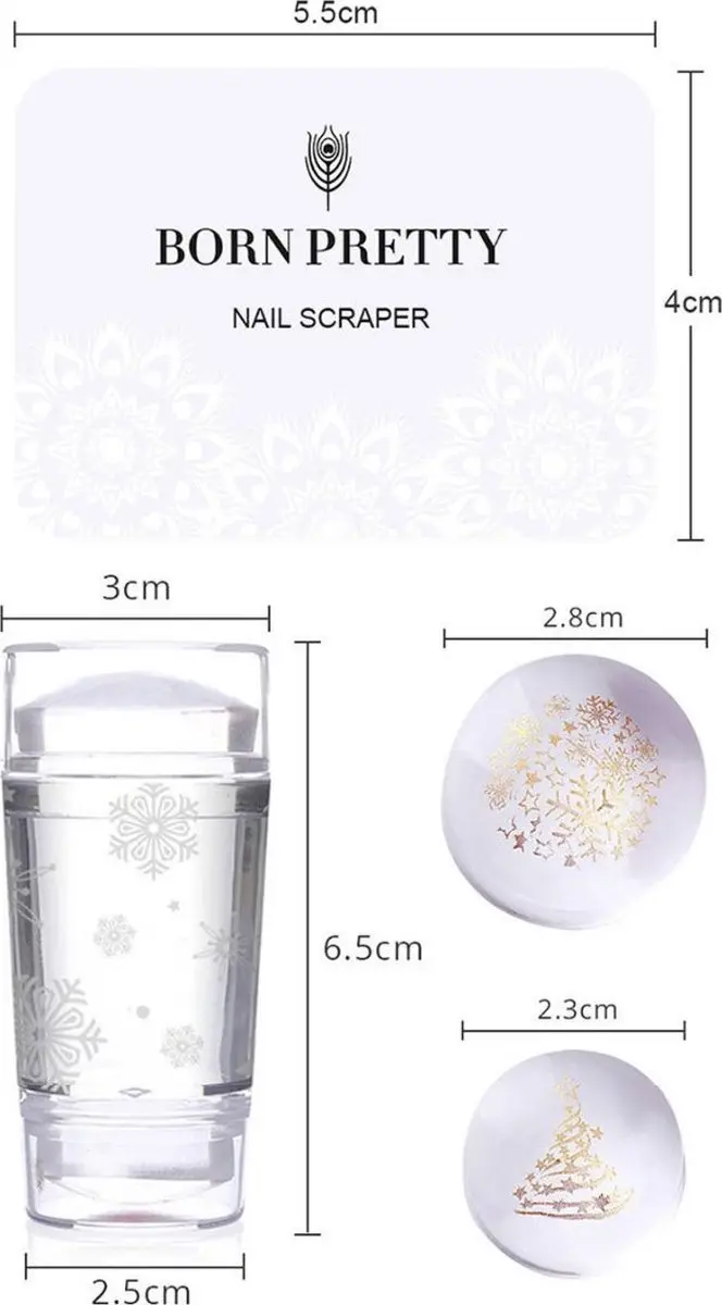 Born Pretty Nagelstempel Set - 4 Stuks - 100g - Transparant - afbeelding 6 van 6