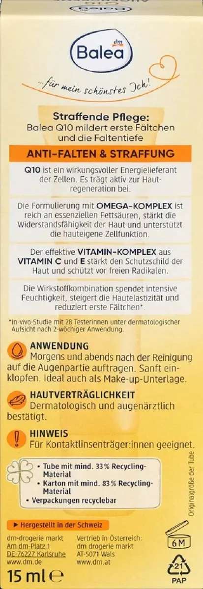 Balea Oogcrème Q10 - 15ml