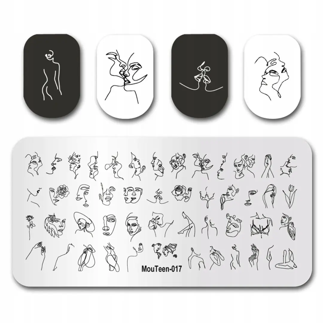 Born Pretty MouTeen Nagel Stempelplaat Vrouwenpatroon 12x6cm