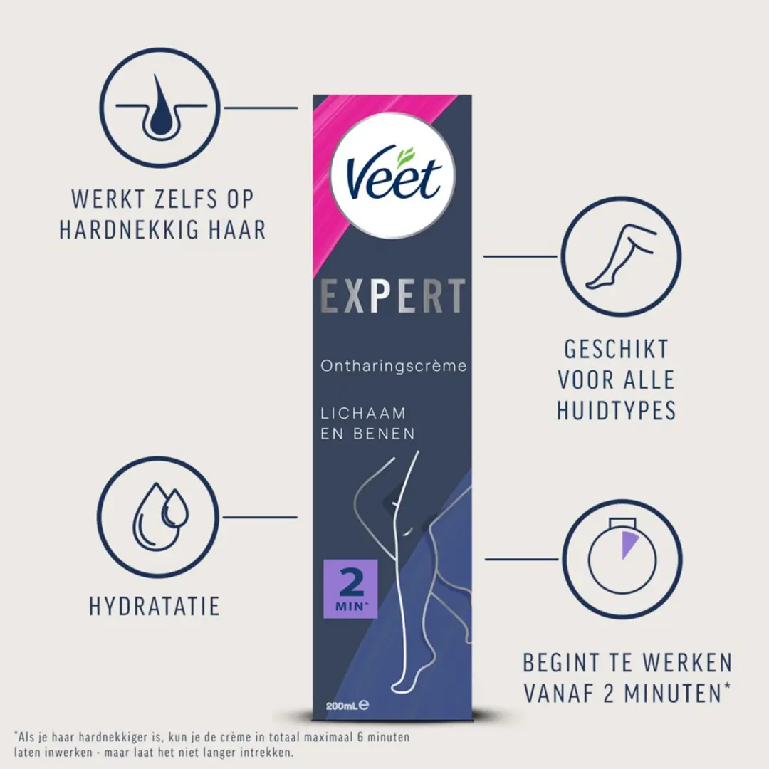 Veet Expert Ontharingscrème Benen - 200ml - 6 Stuks