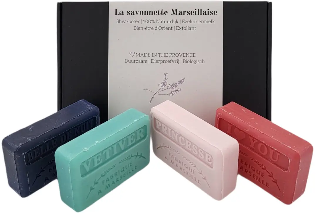 Savon de Marseille Vetiver/Princesse/I love you/Belle de Nuit Zeep