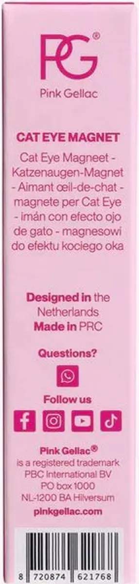 Pink Gellac Cat Eye Magneet 1ml - Transparant Roze