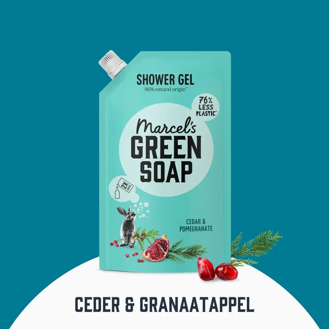 Marcel's Green Soap Douchegel Navulling Ceder & Granaatappel - 6x500ml