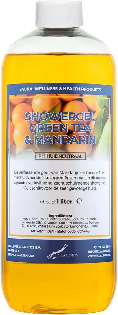 Splashbox Cosmetics Claudius Douchegel Green Tea & Mandarin 1L