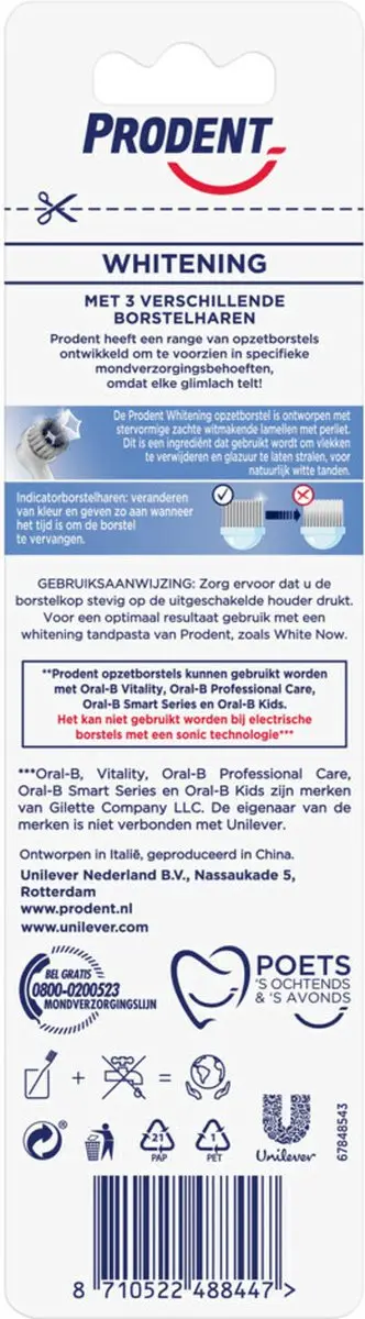 Prodent Opzetborstels White Now - 2 Stuks