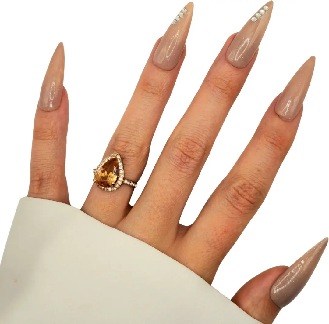 SD Press on Nails B-271 XL Stiletto Kunstnagels Nude Beige - 20 Stuks