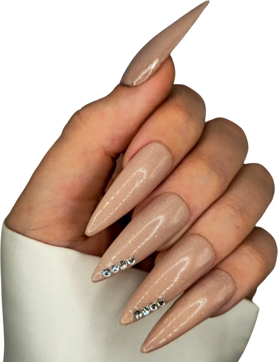 SD Press on Nails B-271 XL Stiletto Kunstnagels Nude Beige - 20 Stuks