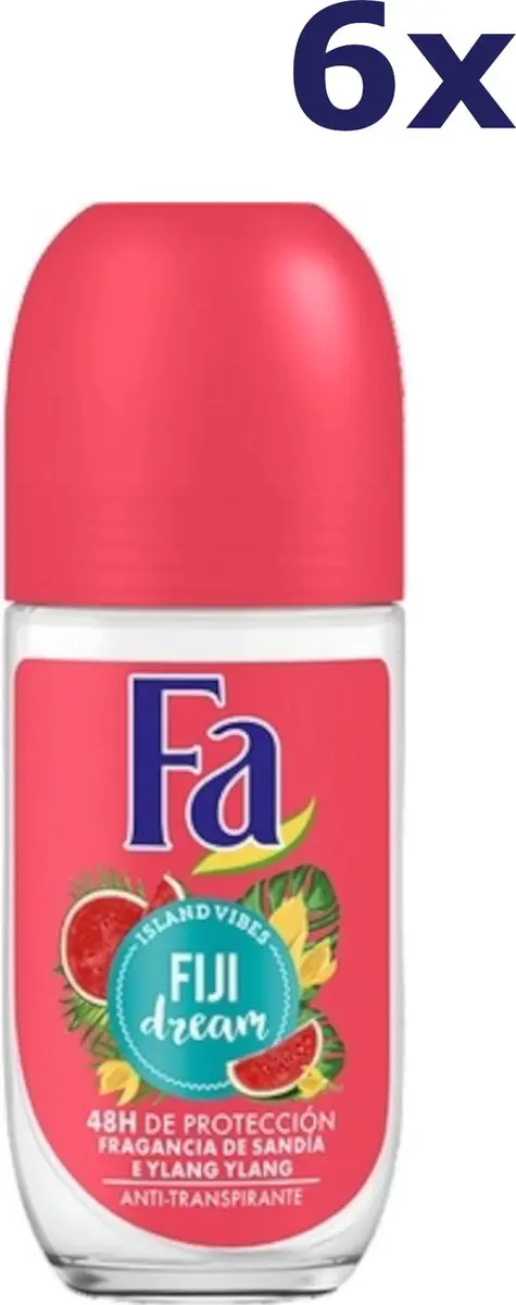 Fa Deo Roll-on Women Fiji Dream 50ml - 6 Stuks