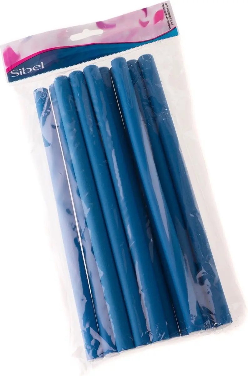 Comair Superflex Papillotten Blauw - Ø14mm x17cm - 6 Stuks