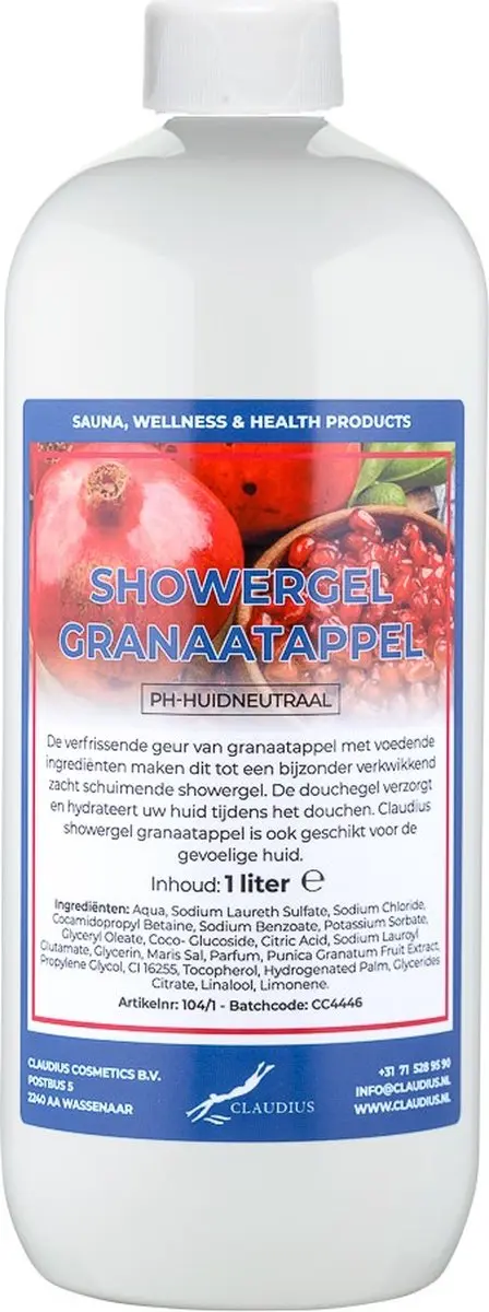 Splashbox Cosmetics Claudius Douchegel Granaatappel 1L
