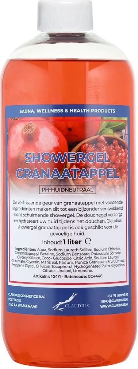 Splashbox Cosmetics Claudius Douchegel Granaatappel 1L