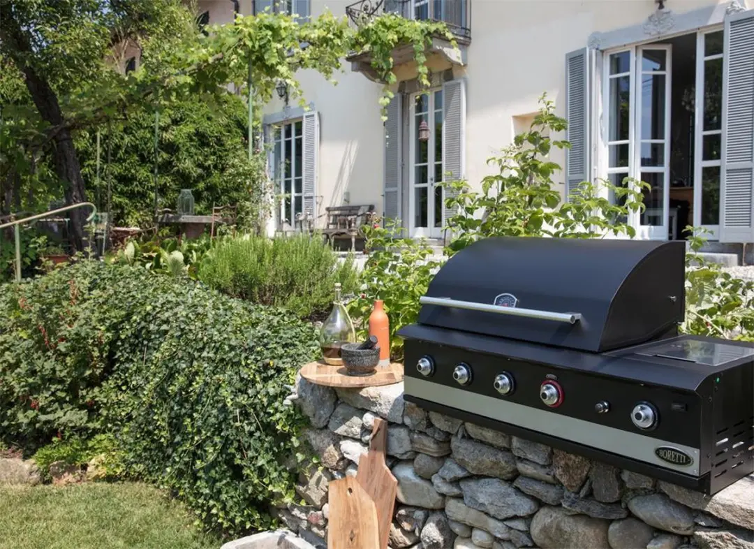 Boretti Ibrido Top Inbouwbarbecue - 5 Branders - 16 Hamburgers - Matzwart