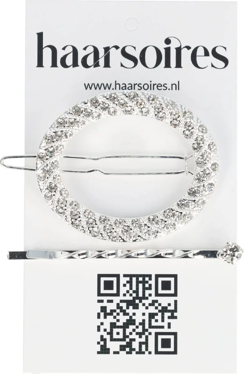 Haarsoires Haarspeld 4,5cm Glitter Zilver - Set van 2