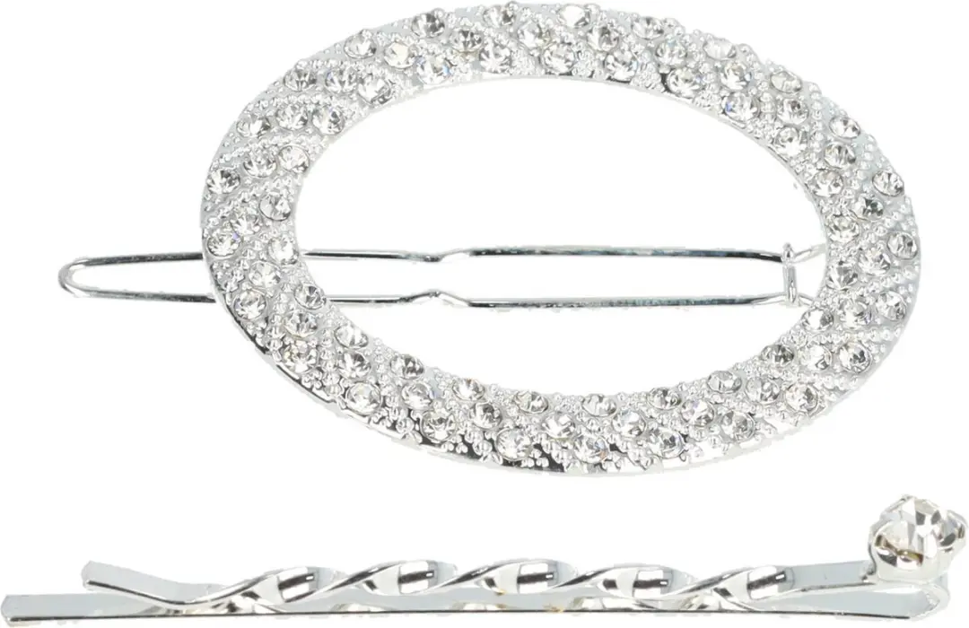 Haarsoires Haarspeld 4,5cm Glitter Zilver - Set van 2