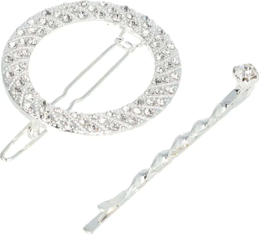 Haarsoires Haarspeld 4,5cm Glitter Zilver - Set van 2