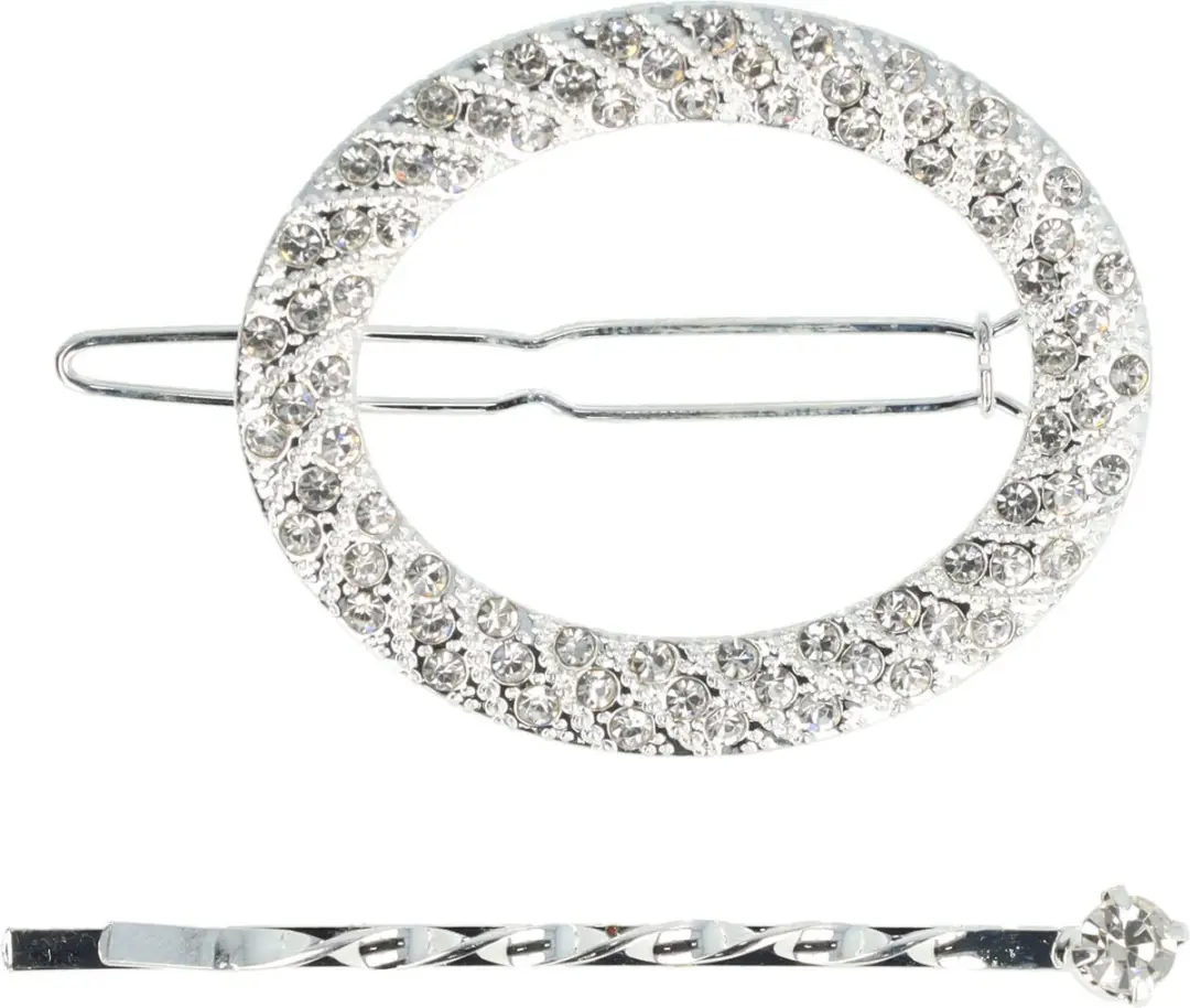 Haarsoires Haarspeld 4,5cm Glitter Zilver