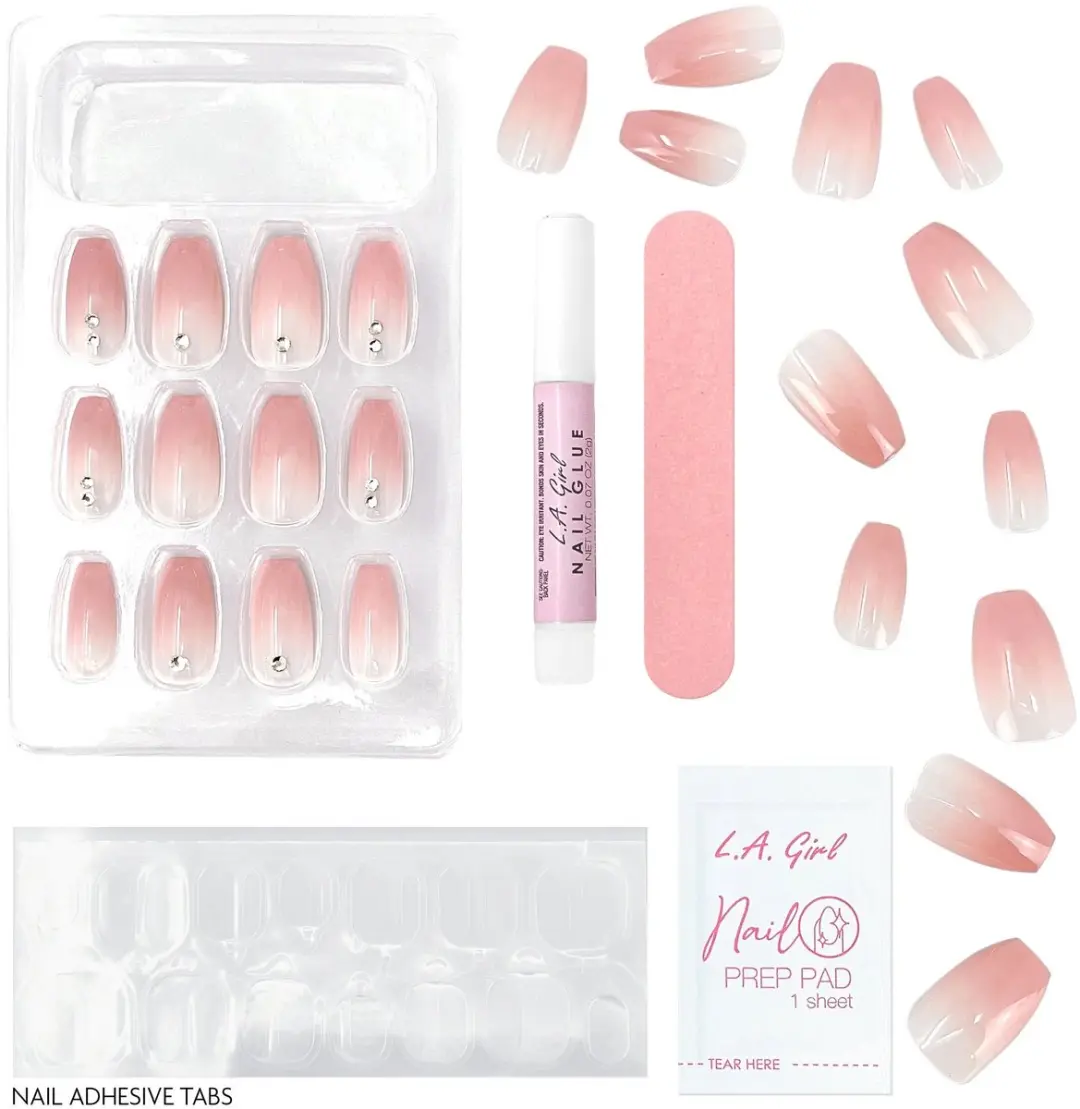 L.A. Girl Luxe Shine Fave Nail Tips Nude - 24 Stuks