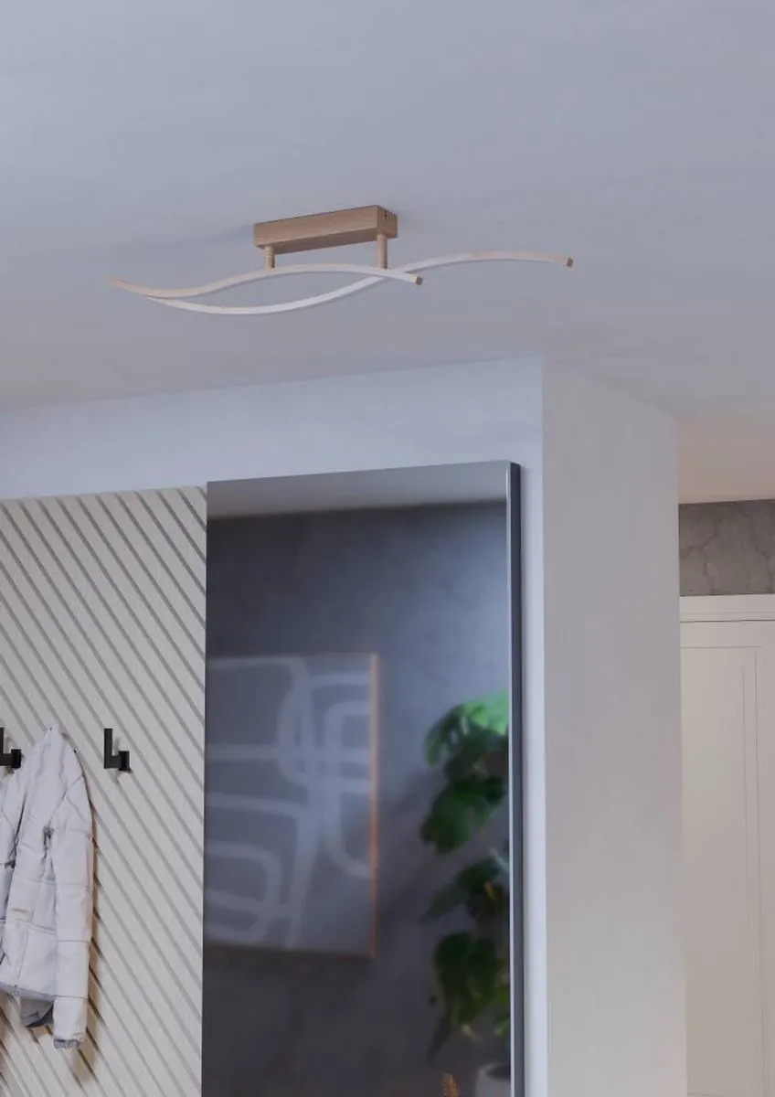 Eglo Grisolia Plafondlamp LED 85cm - Bruin/Wit