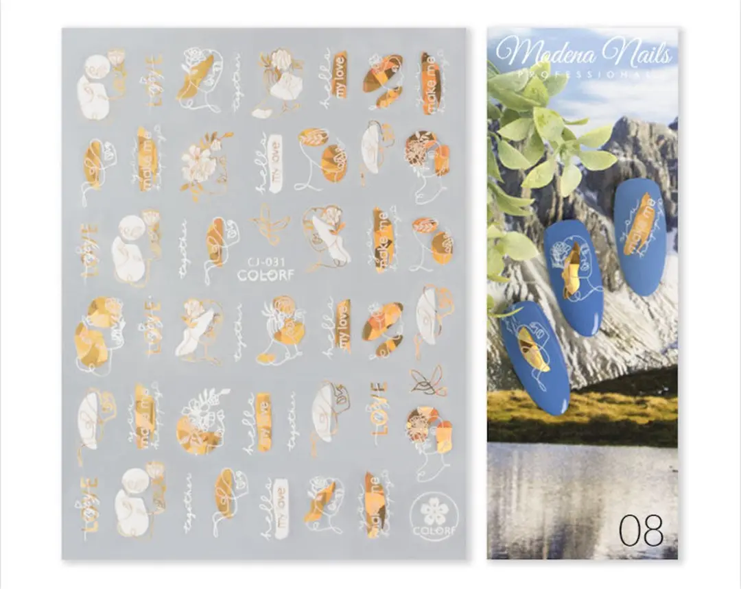 Modena Nails Nail Art Stickers Goud