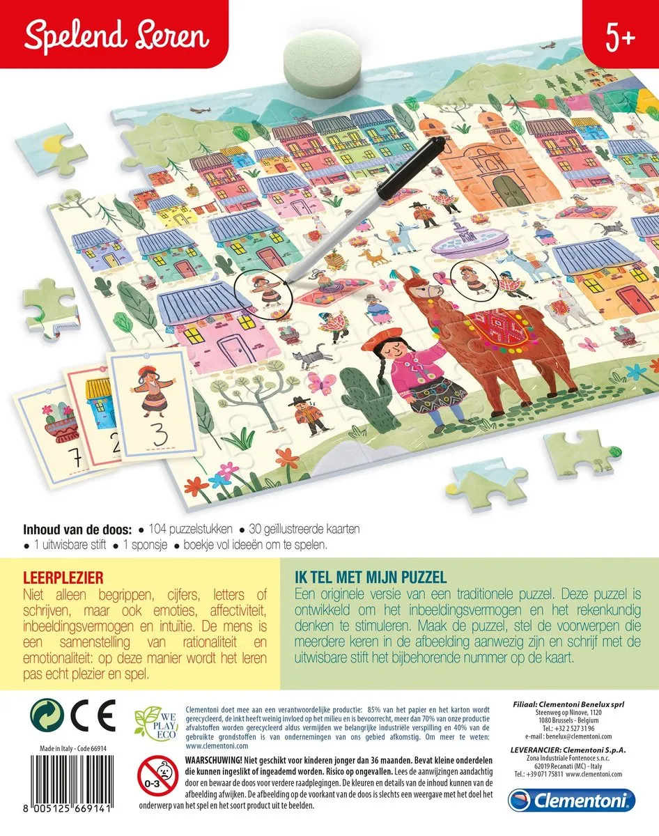 Clementoni Telpuzzel Educatief Spel 66914 - Multi Kleur