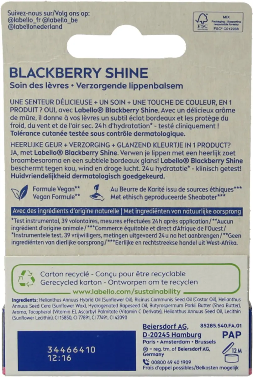 Labello Blackberry Shine Lippenbalsem 5.5ml