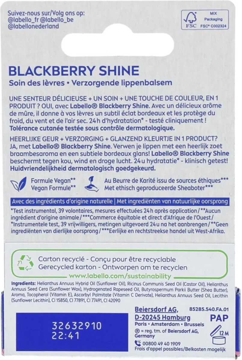 Labello Blackberry Shine Lippenbalsem 5.5ml