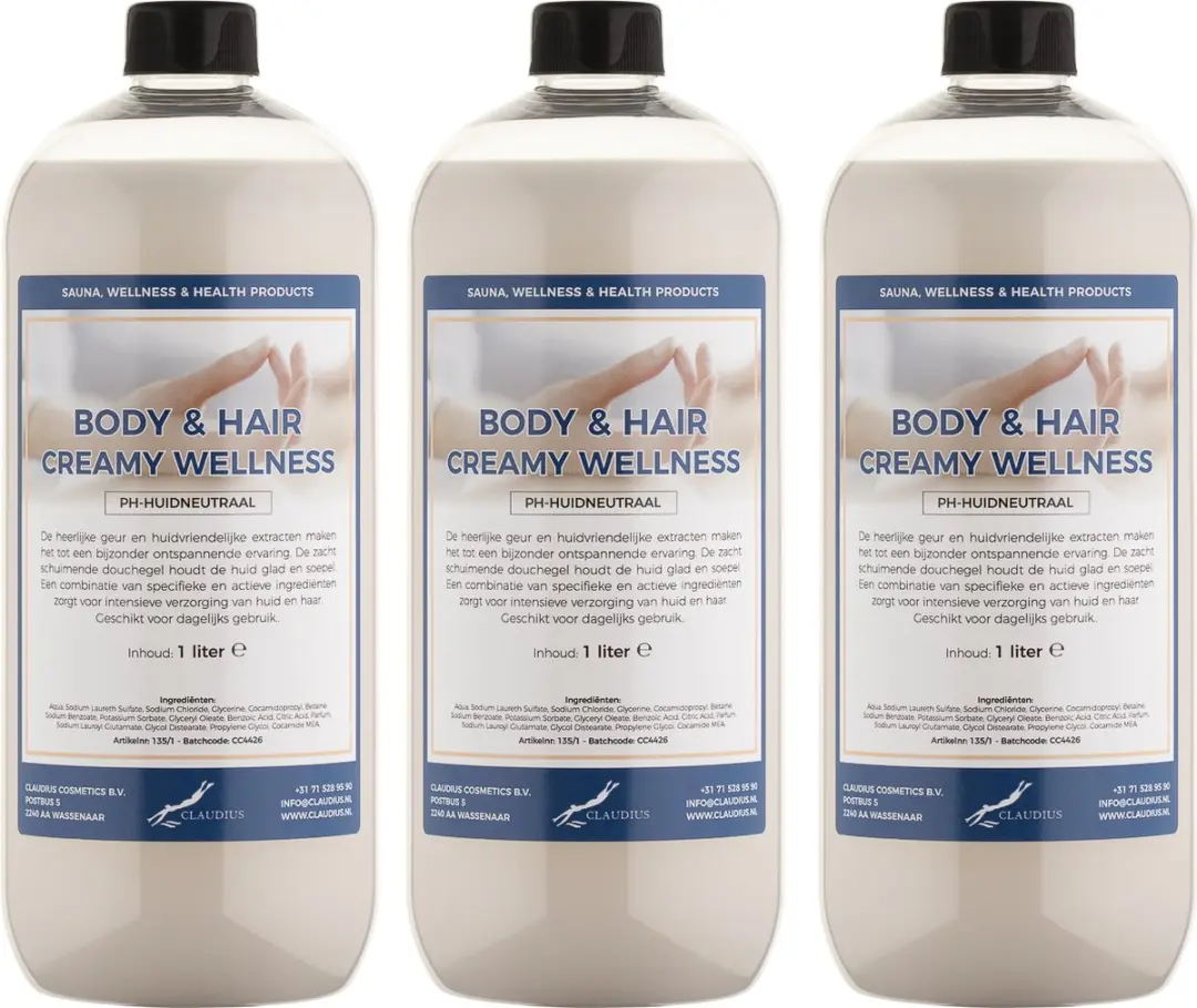 Splashbox Cosmetics Body & Hair Creamy Wellness 1L - 3 Stuks