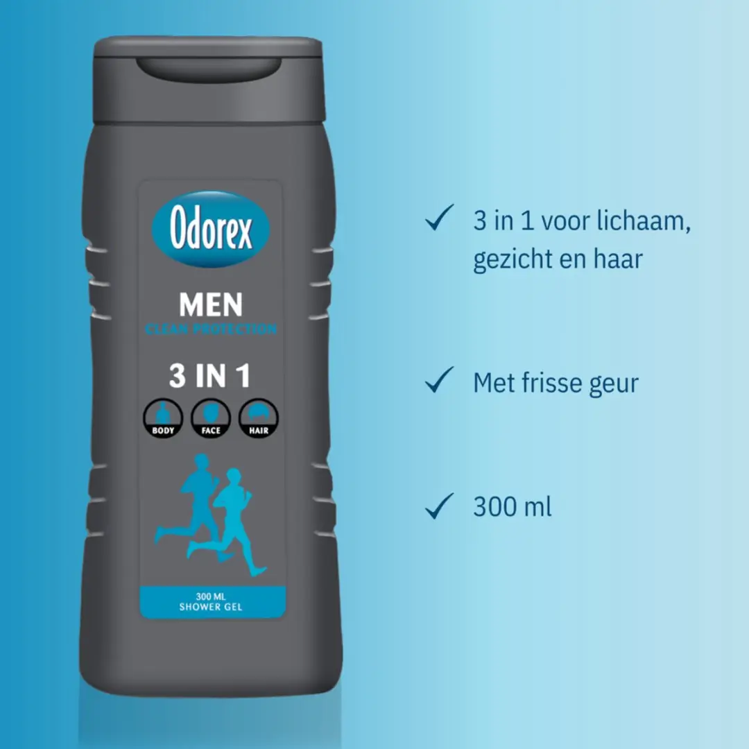 Odorex Douchegel For Men 3-in-1 Clean Protection 300ml