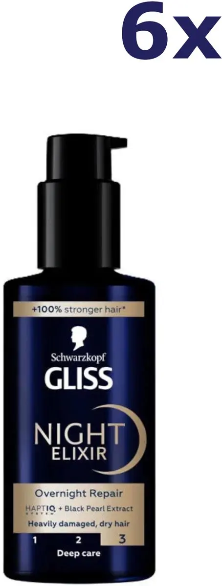 Gliss Night Elixer Overnight Repair - 20 Stuks (6x100ml)