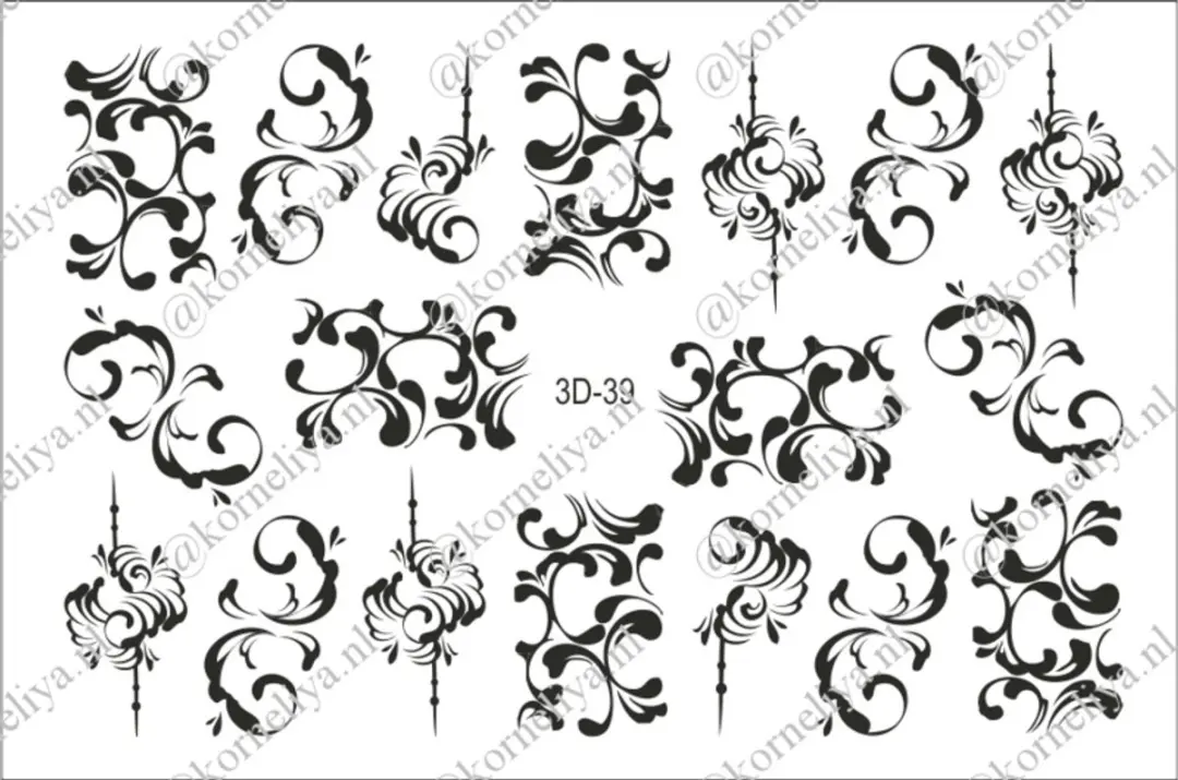 Korneliya 3D Waterdecal 039 Black