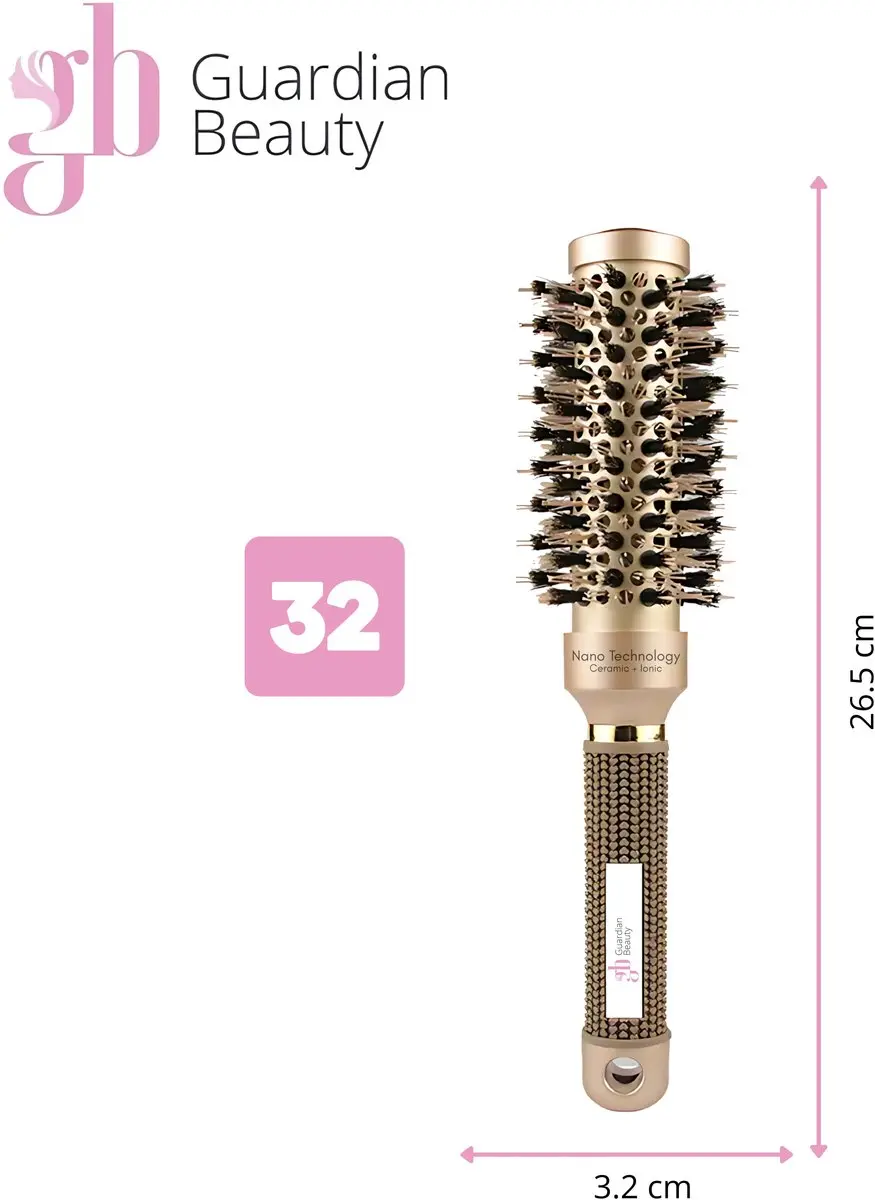 Guardian Beauty Föhnborstel 32mm - Keramisch & Ionisch - Goud
