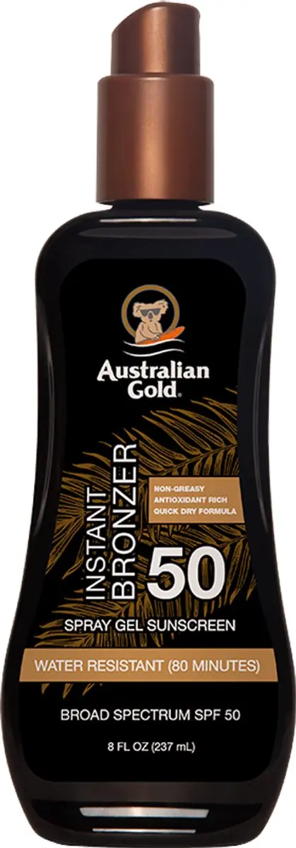 Australian Gold SPF 50 Spray Gel met Bronzer 237ml