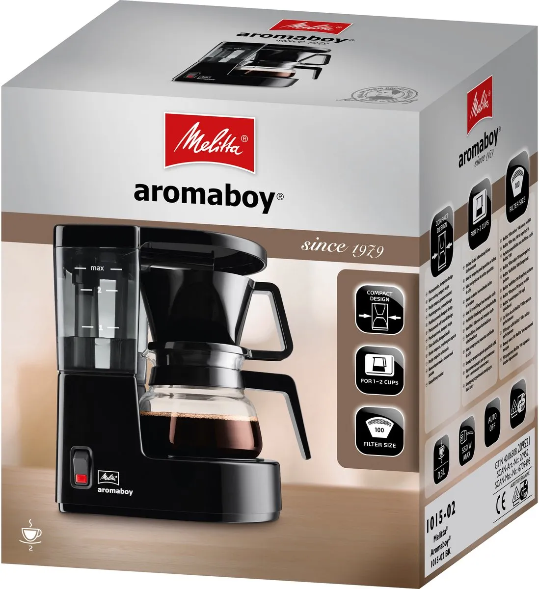 Melitta Aromaboy 1015-02 Koffiezetapparaat - 2 Kopjes - 0.3L - Zwart