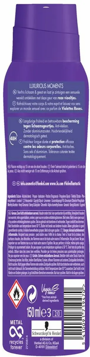 Fa Deodorant Spray Luxurious Moments - 6x150ml