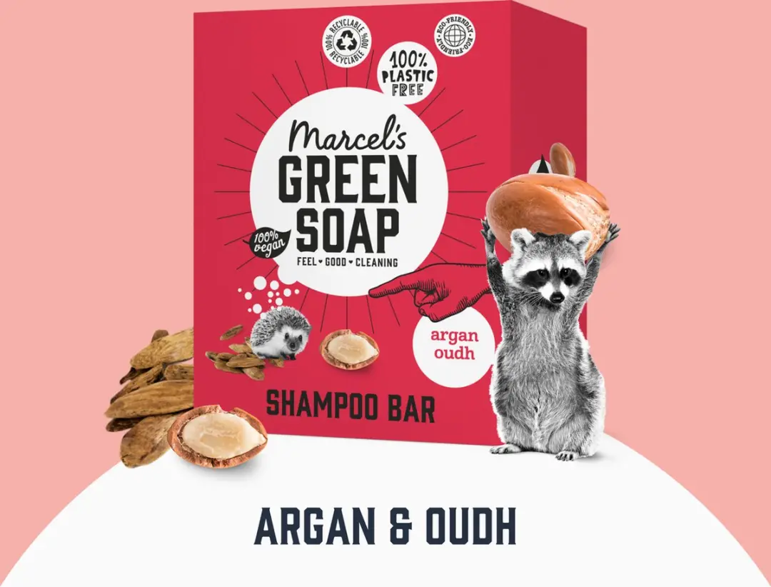 Marcel's Green Soap Shampoo Bar Argan & Oudh - 6x90g