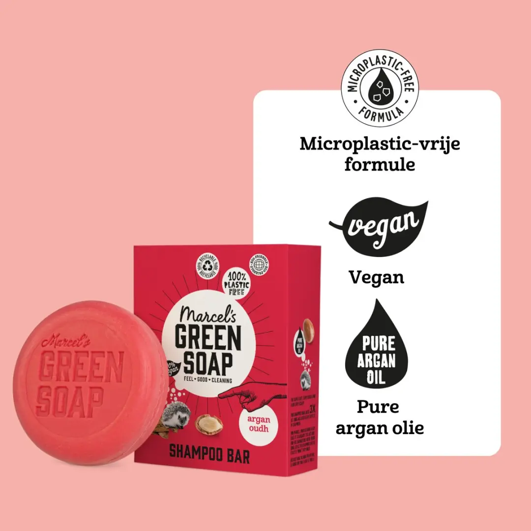 Marcel's Green Soap Shampoo Bar Argan & Oudh - 6x90g