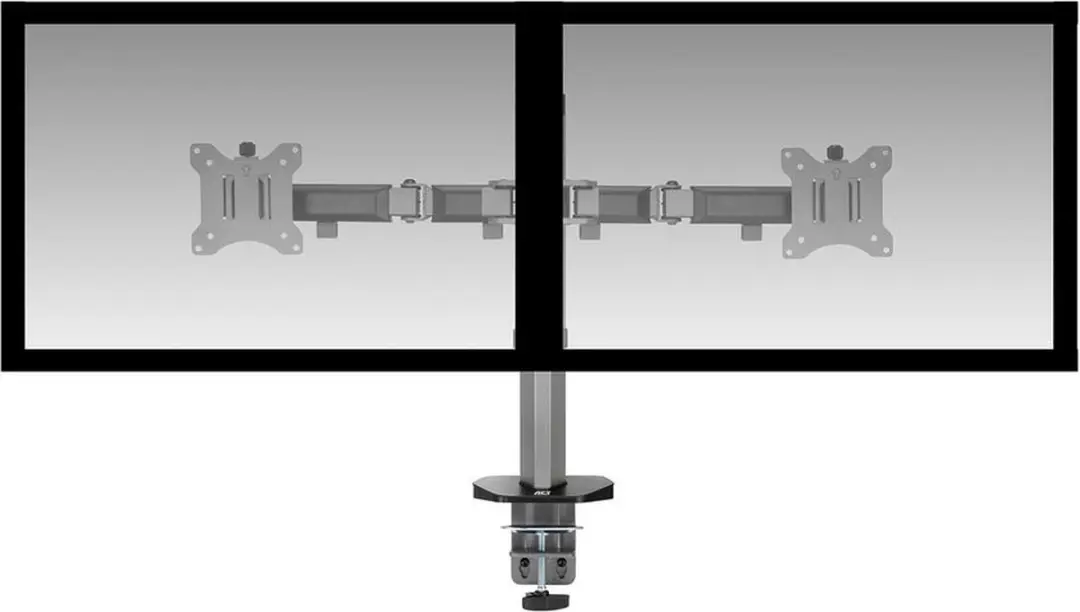 ACT Monitor Bureausteun AC8336 - 2 Schermen tot 32" - Zilver