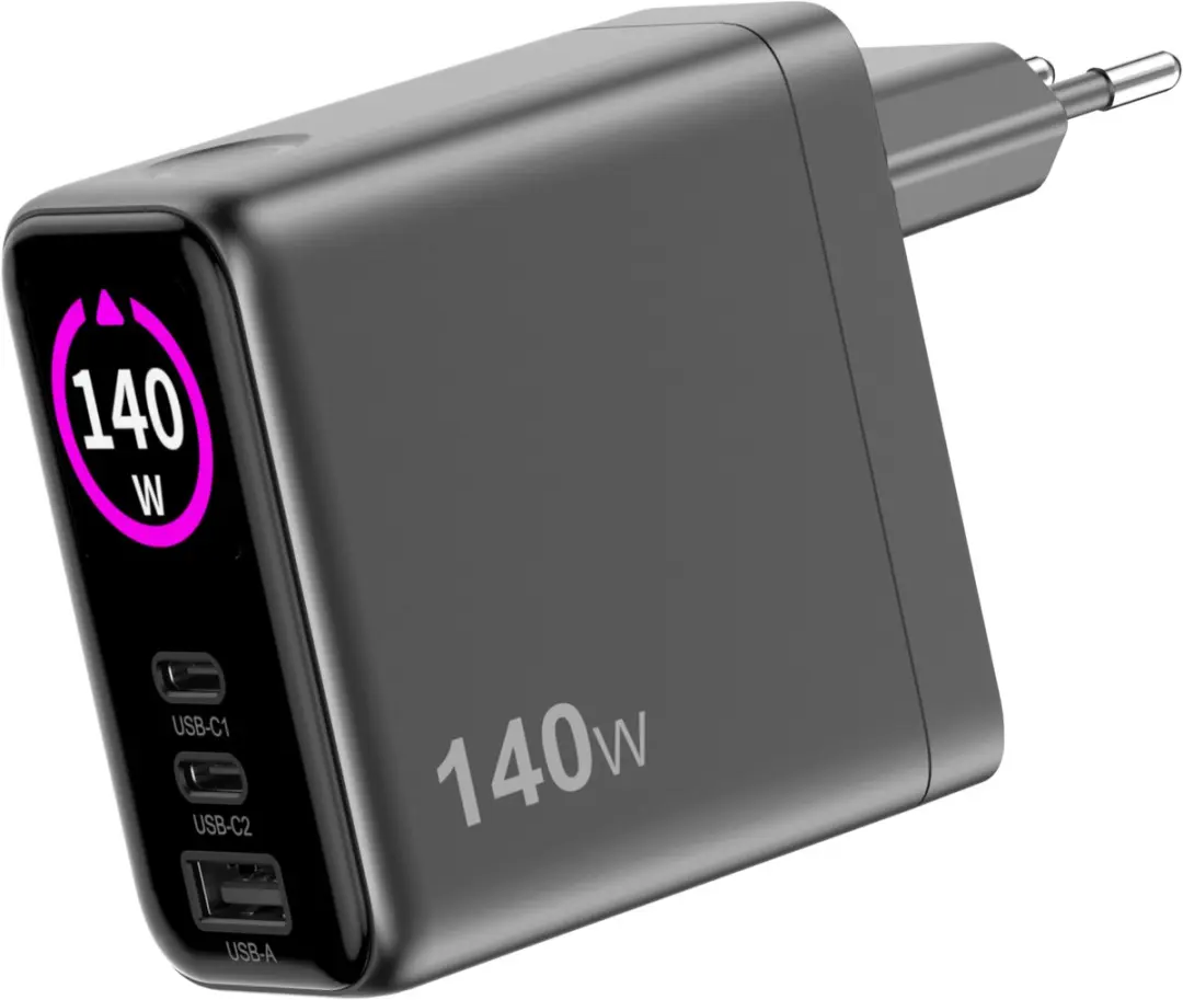 Sitecom CH-1203 140W GaN Wandoplader - 3x USB-C - Zwart/Grijs