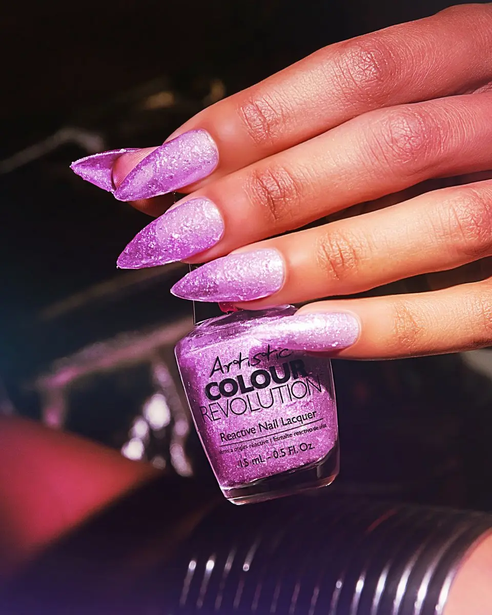 Artistic Nail Design Colour Revolution Astro Babe Nagellak 15ml - Roze Glitter