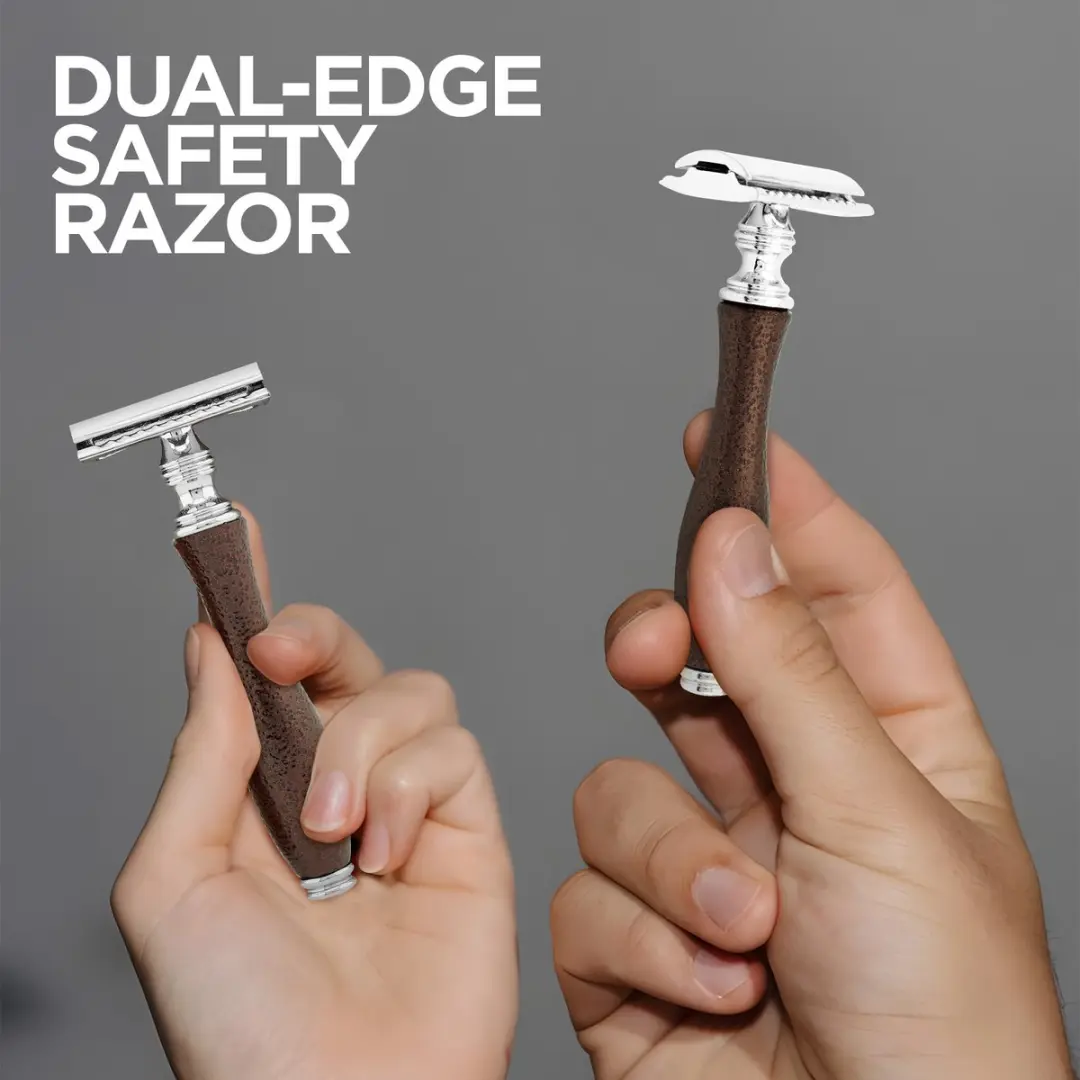 Haryali London Double Edge Safety Razor - Kastanjebruin - 5 Stuks - afbeelding 6 van 6