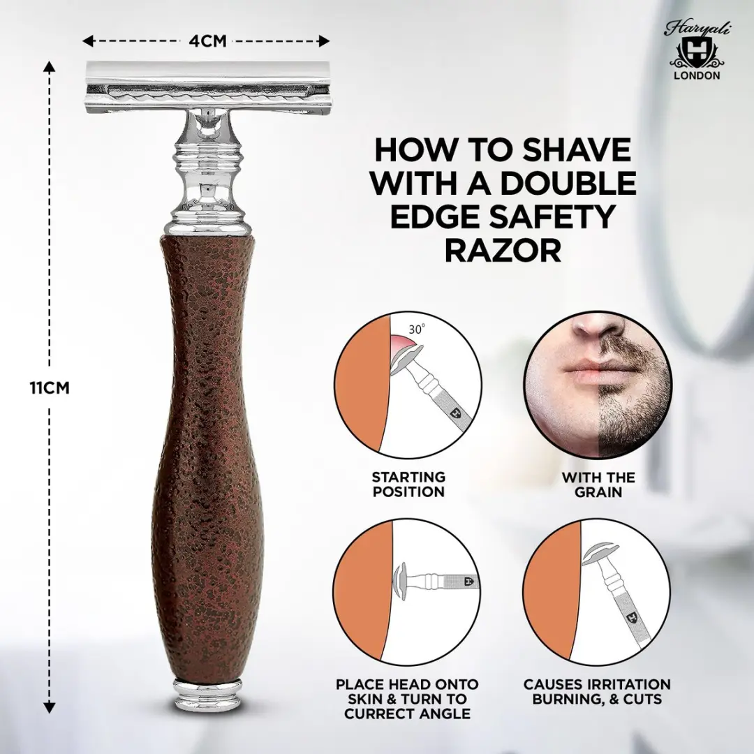 Haryali London Double Edge Safety Razor - Kastanjebruin - 5 Stuks