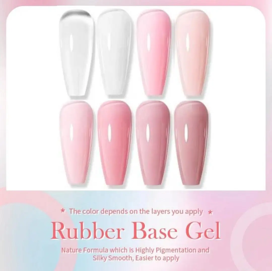 Born Pretty Rubber Base Set 8x15ml - Diverse kleuren