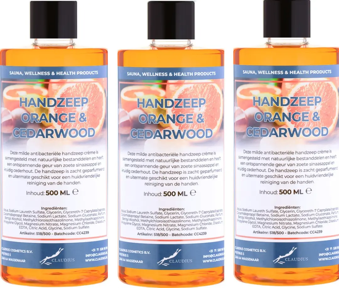 Splashbox Cosmetics Handzeep Sweet Orange & Cedarwood 500ml