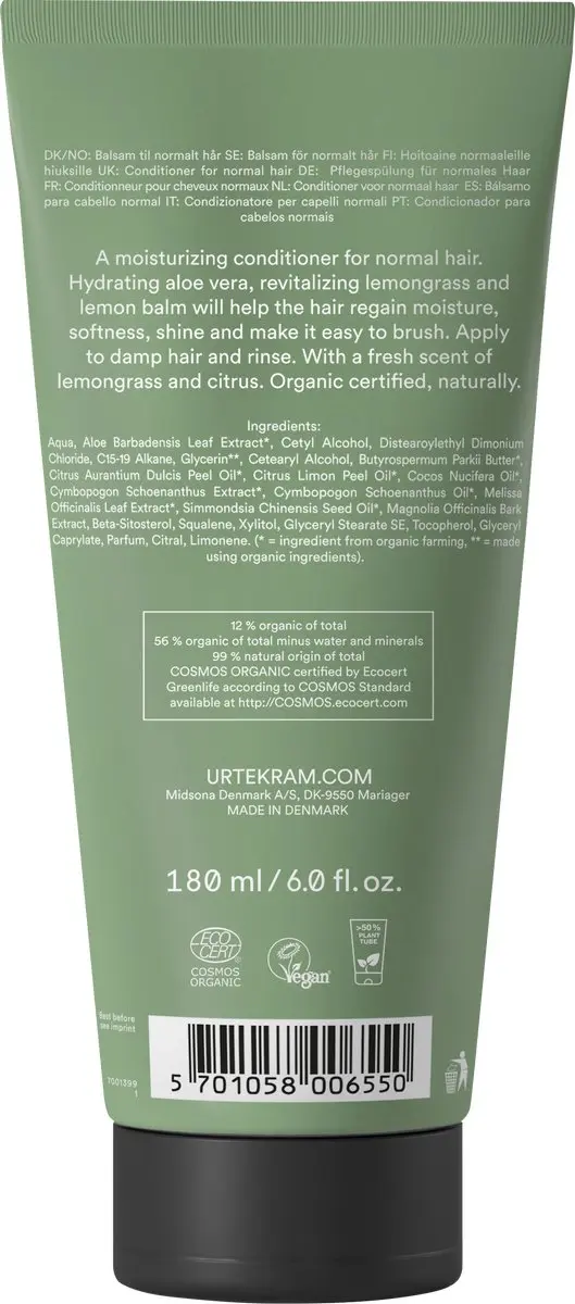 Urtekram Wild Lemongrass Conditioner 180ml