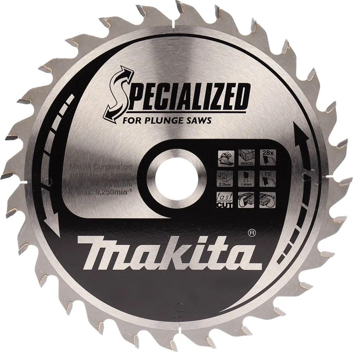 Makita B-56758 Invalcirkelzaagblad Hout 165mm - 28T
